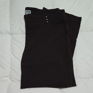 JM Collection 18W Brown Pants with Button Detail